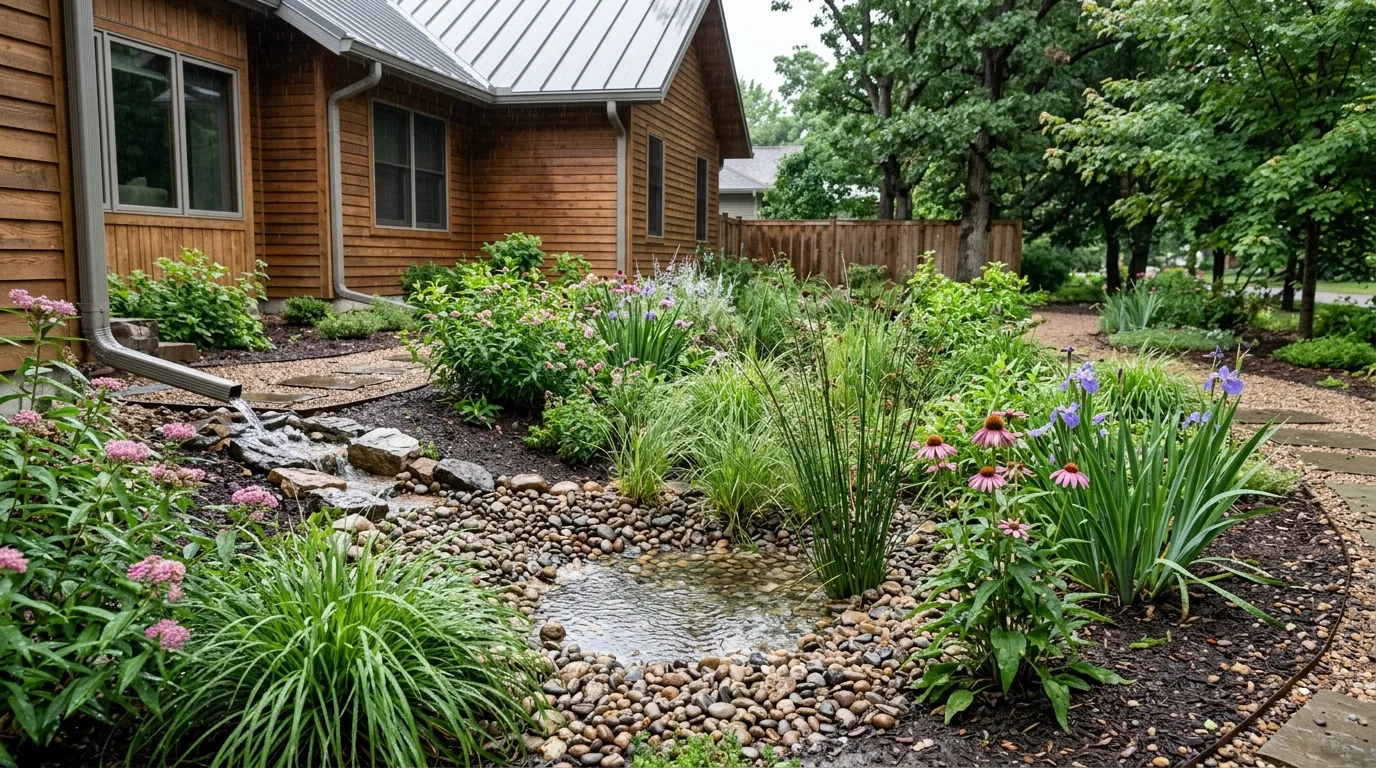 Rain Garden With Native Plants